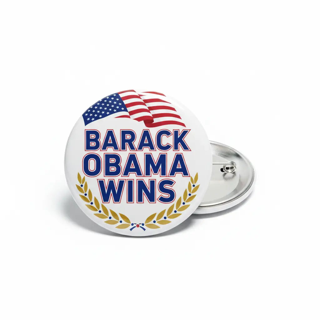 Barack Obama Wins Pinback 2.25-inch