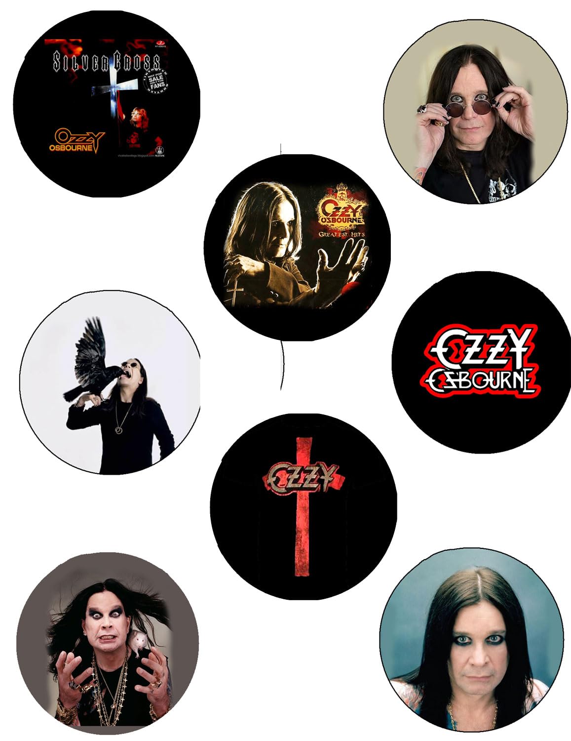 20 Pcs Ozzy Pinbacks for Jackets, Backpacks, etc. - Black Metal Pin-stem-with-safety Clasp - Made in USA 2.25"