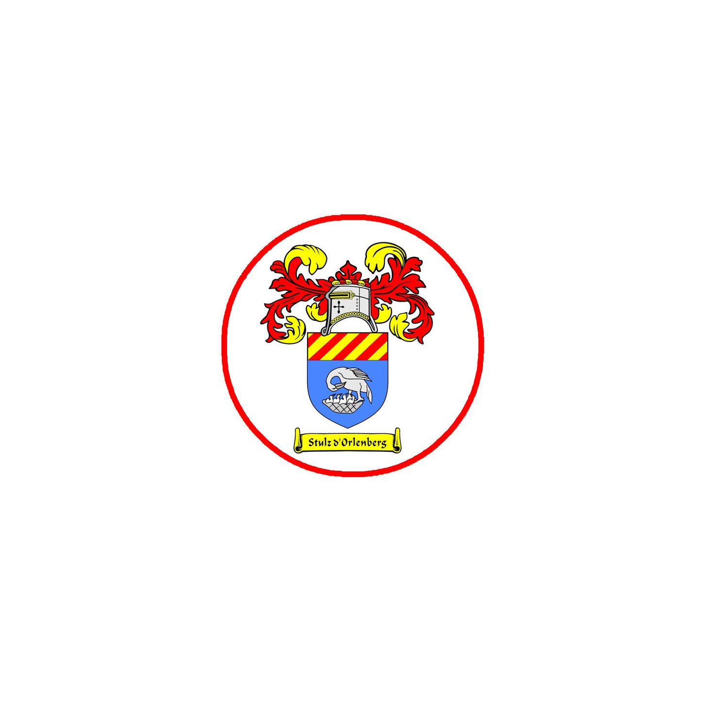 Stulz d'Orlenberg Family Crest 3" Coat of Arms Fridge Round Magnet