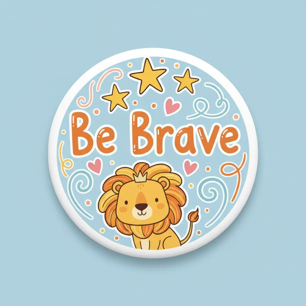 Be Brave Whimsical Pinback 2.25-inch
