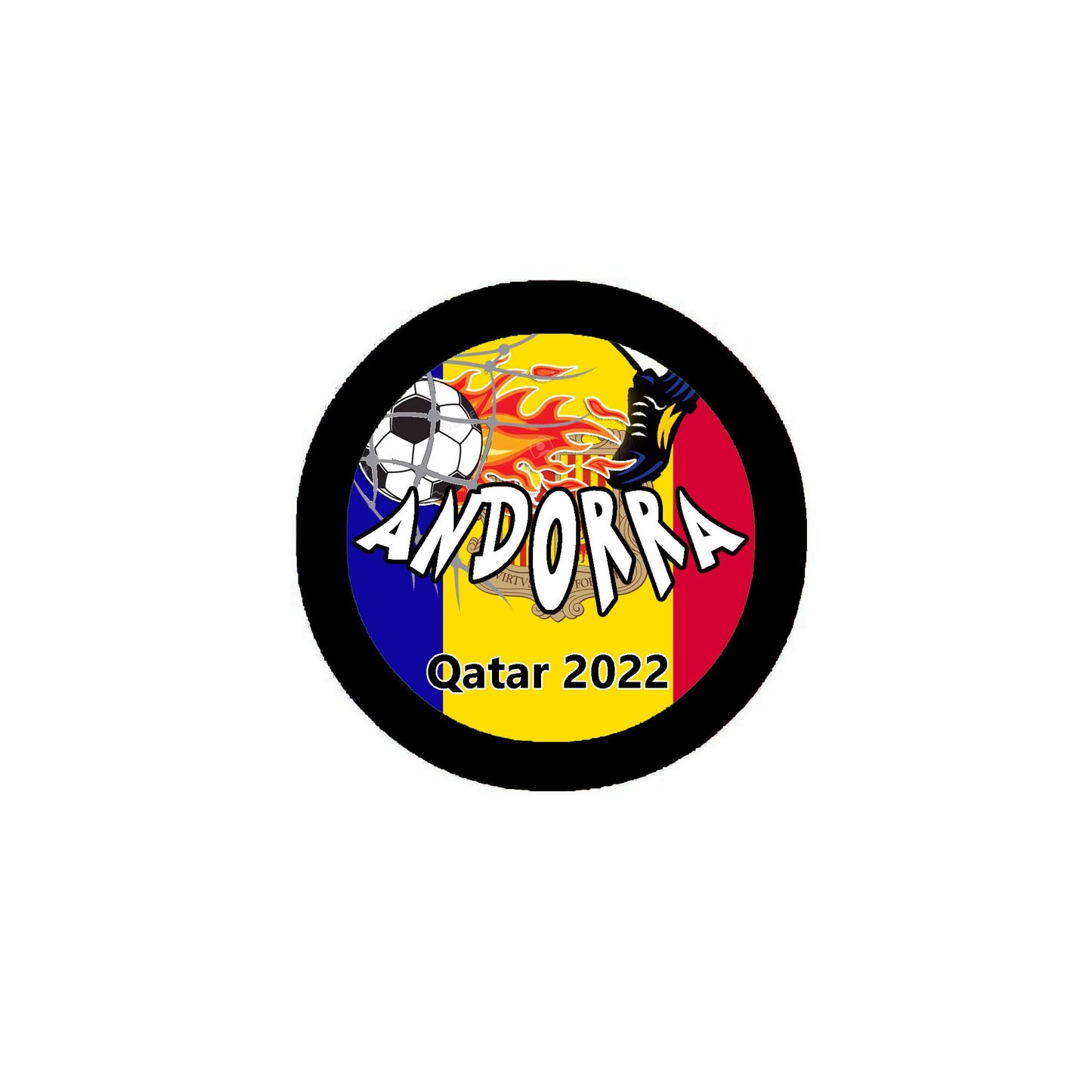 12 Pcs Andorra Football Soccer 2.25" Pinback for Jackets, Backpack, hats 2022