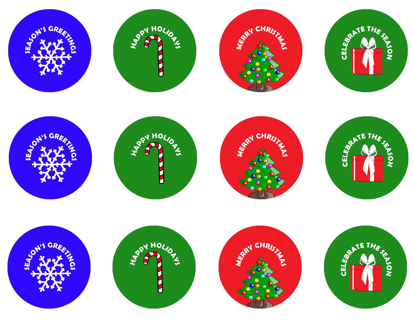 Buy 2 Get 1 More Free: 12 Pcs Christmas Season 2016 Greetings Pinback Button Badge Brooch 1.25"