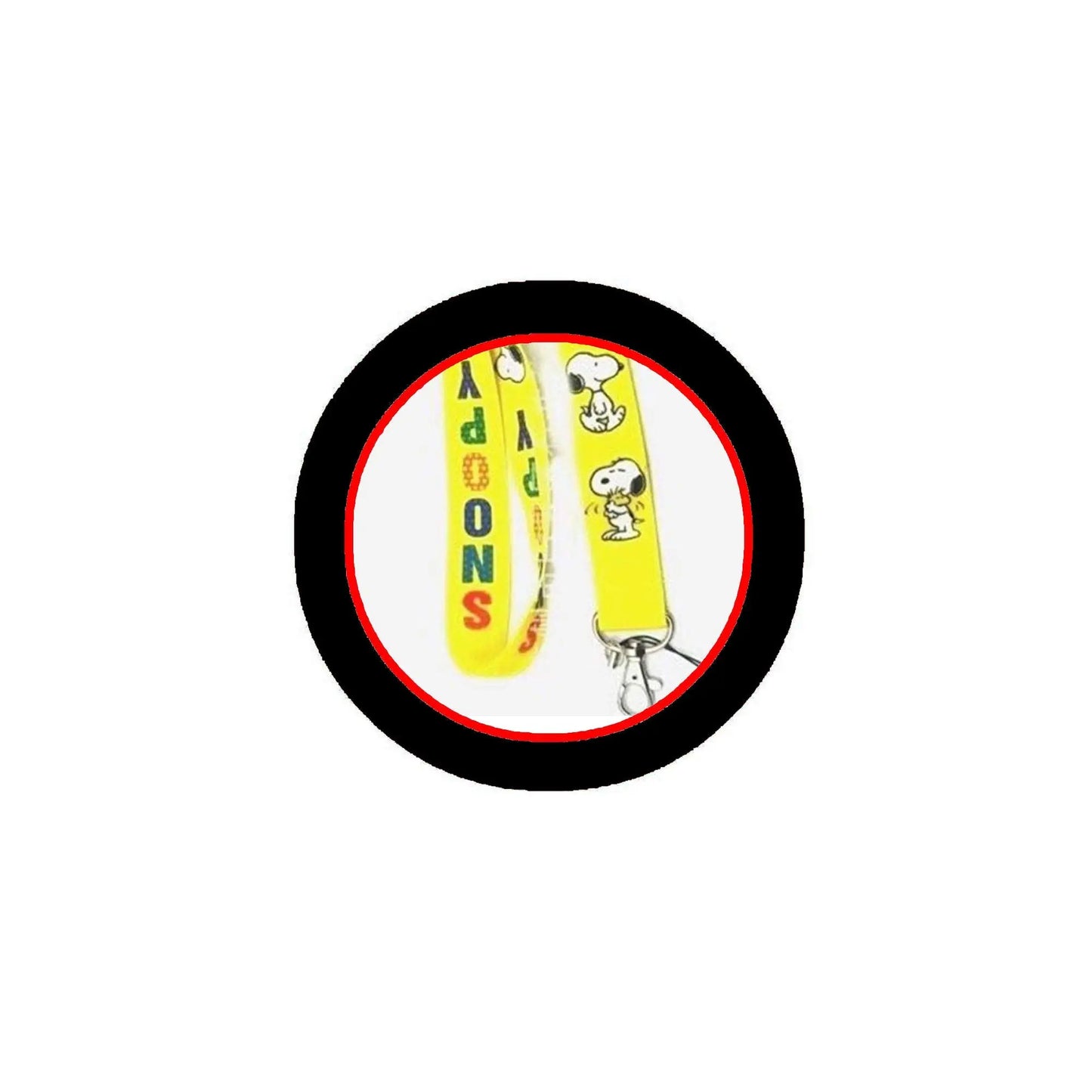Yellow cartoon dog neck lanyard with metal clasp
