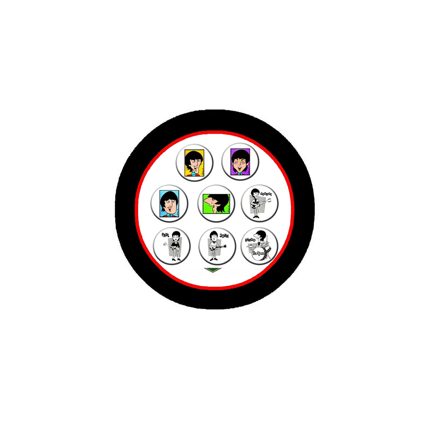 Music Band Cartoon Pinback set 8