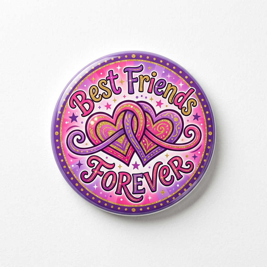 Best Friends FOREVER Pin Button 2.25-inch