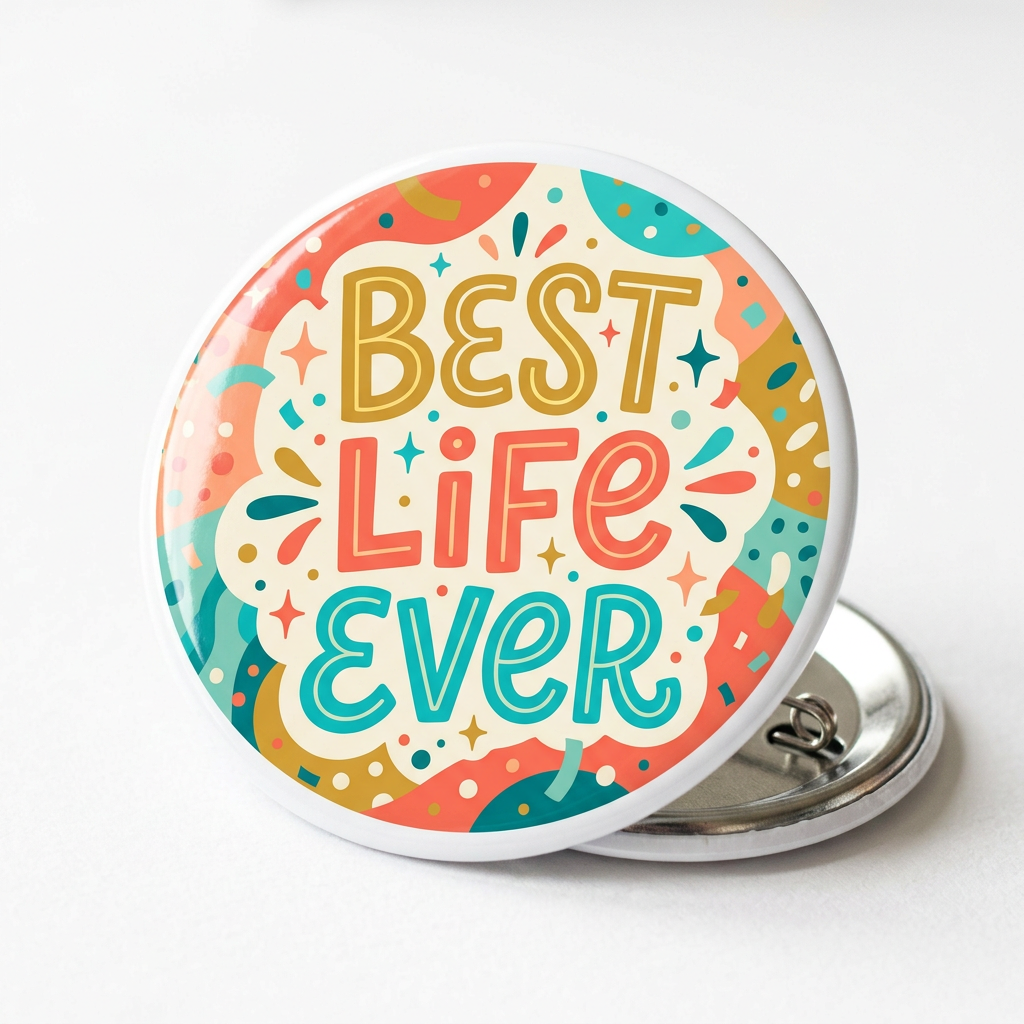 Best Life Ever Pin Button 2.25-inch