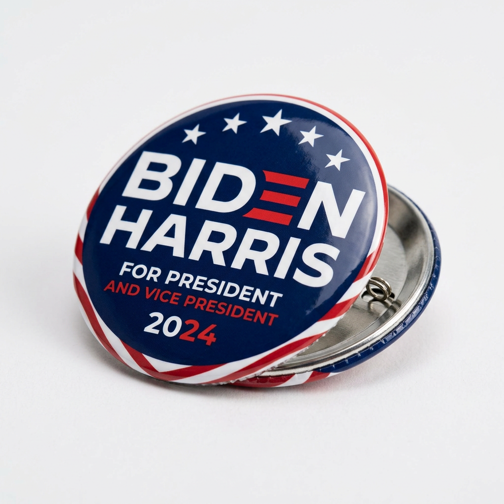 Biden Harris Election Campaign Rally Pin Button 2.25-inch