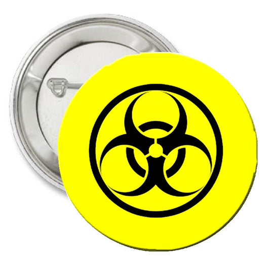 Bio Hazard Symbol Button Pinback 1.25"