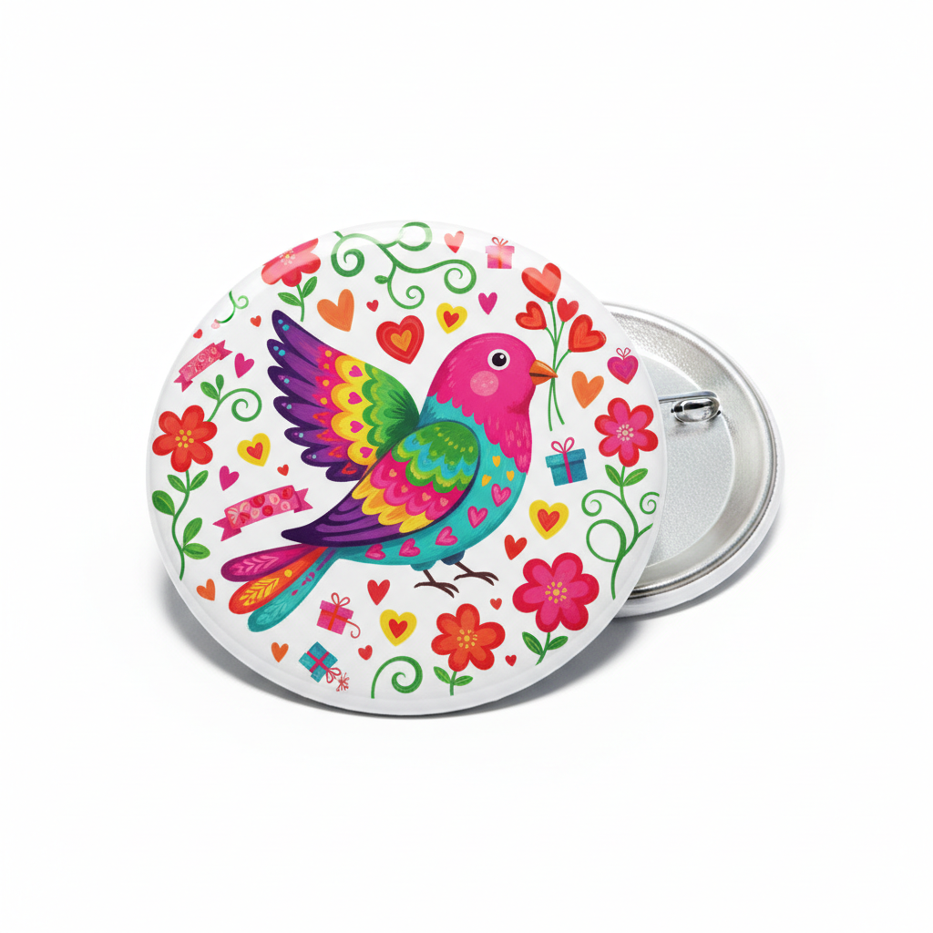Bird of Love Pinback 2.25-inch