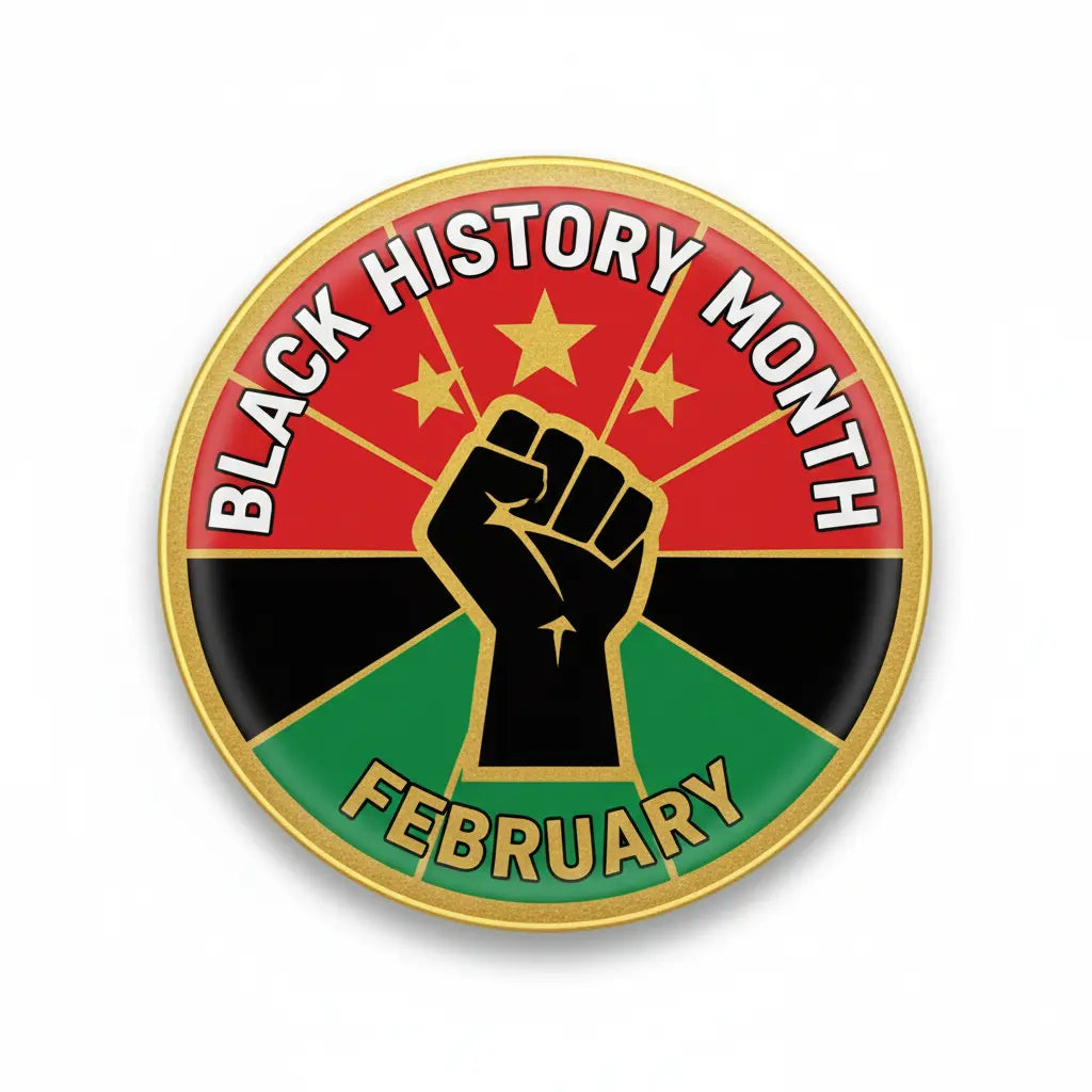 Black History Month (February) Pin Button 2.25-inch - mypinbacks.com