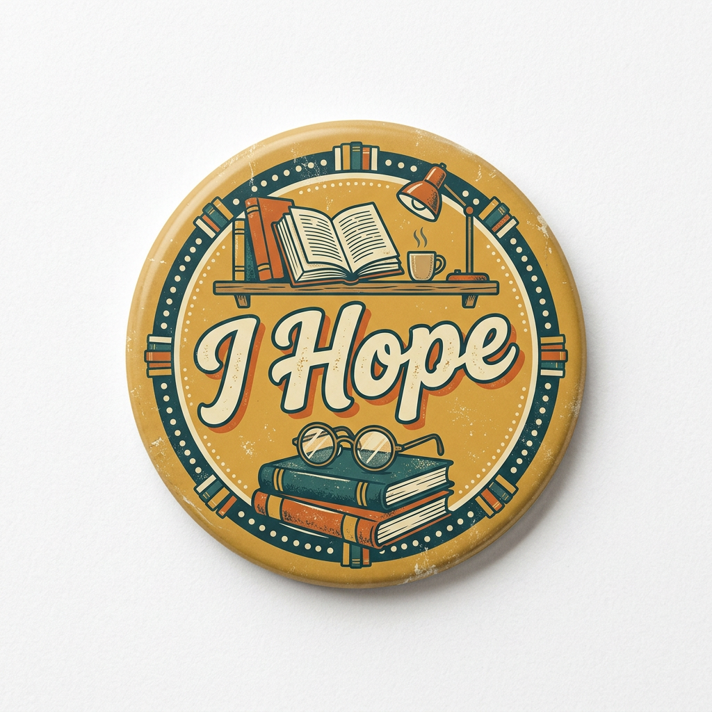 Book Club I Hope Retro Pin Button 2.25-inch