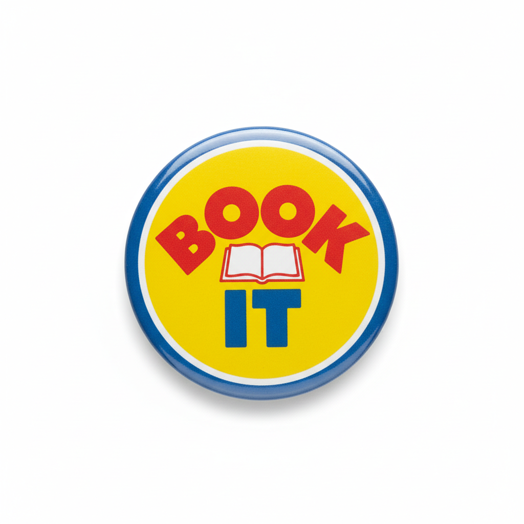 BOOK IT 1990s/1980s Pinback 2.25-inch
