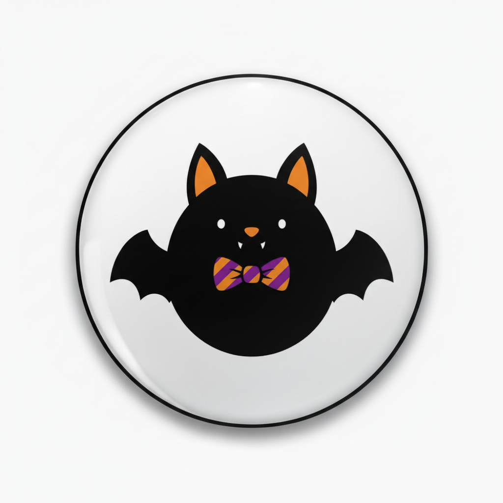 Bow Tie Halloween Bat Pin Button 2.25-inch