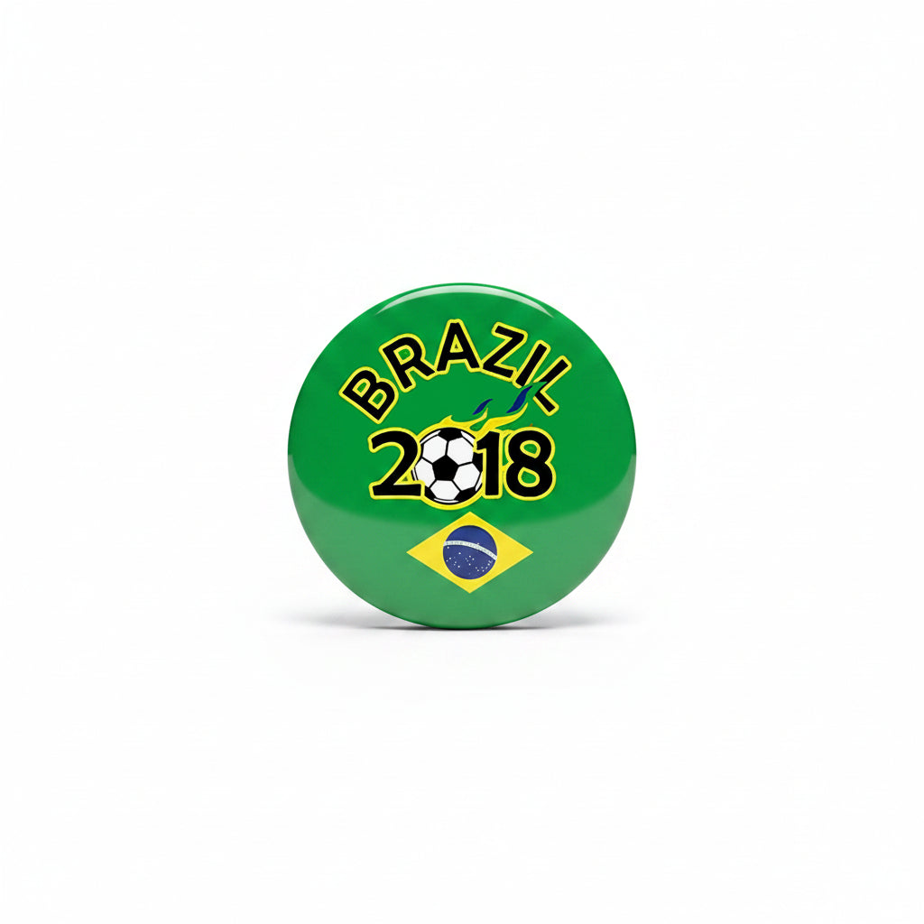 Brazil Football Soccer Pinback 2.25-inch 2018
