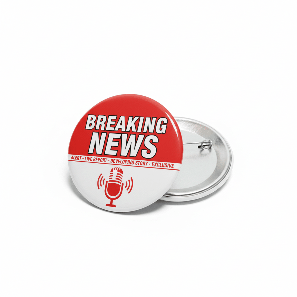 Breaking News Button Pin Pinback 2.25-inch - My Pinbacks