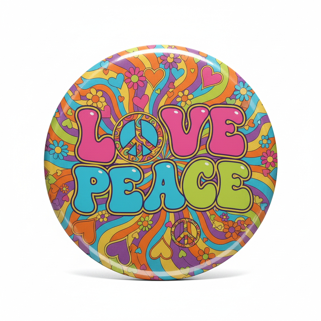 Bright Love Peace Pinback 2.25-inch