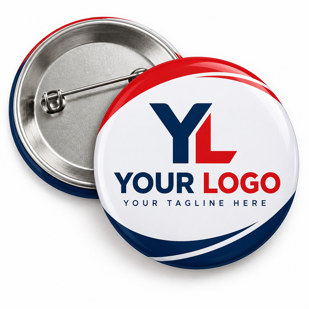 Business Logo Branding Pin Button 2.25-inch