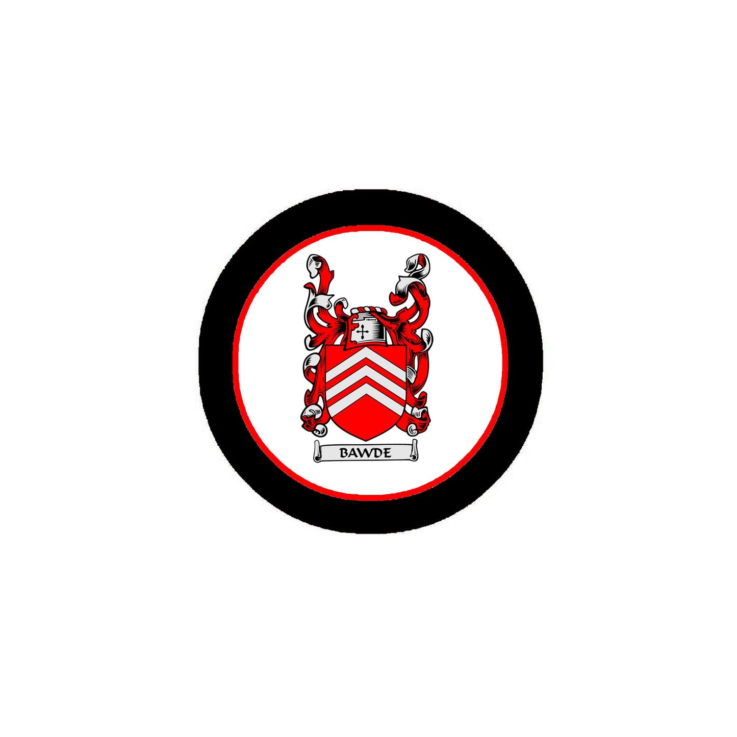 Bawde Family Crest 3" Coat of Arms Fridge Round Pinback