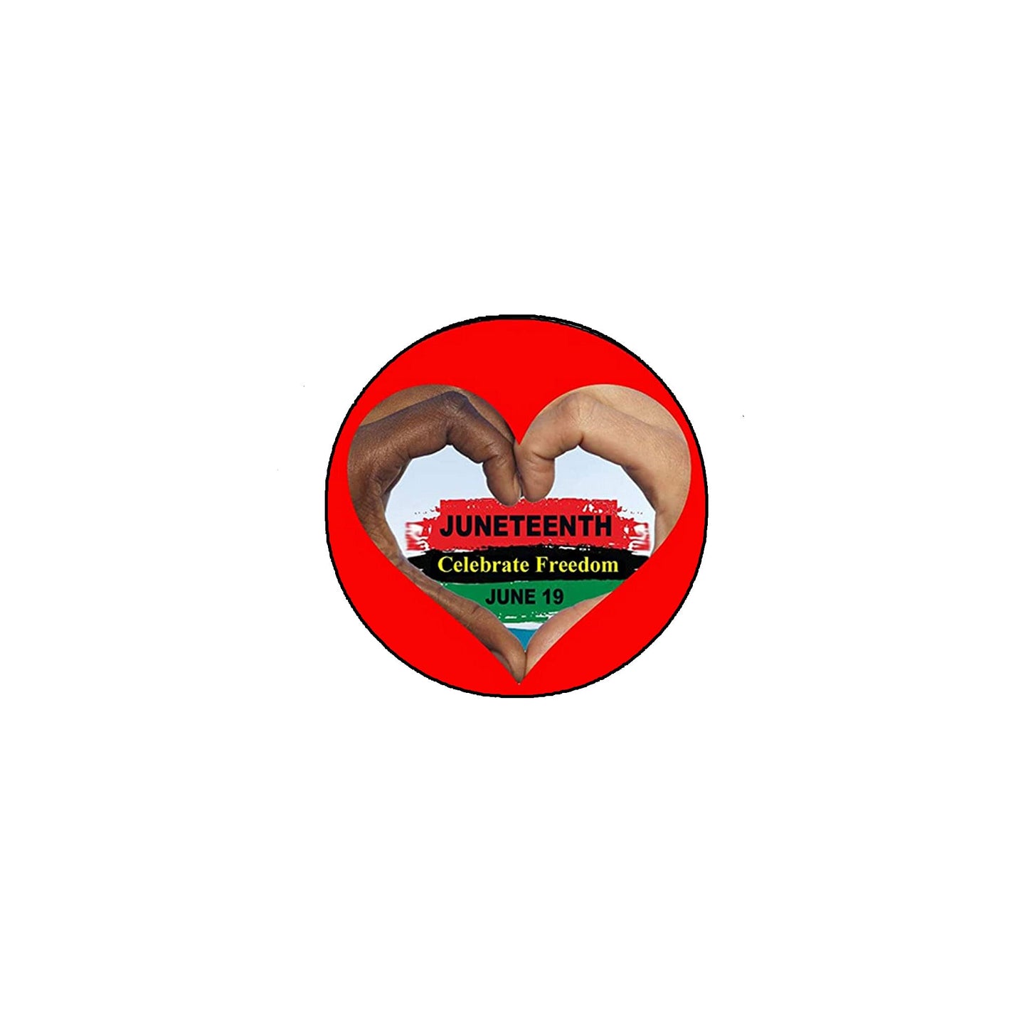 12 Pcs. Heart Juneteenth Celebrate Freedom Pinback Button 2.25" Pinback Button Pin for Jackets, hats, etc