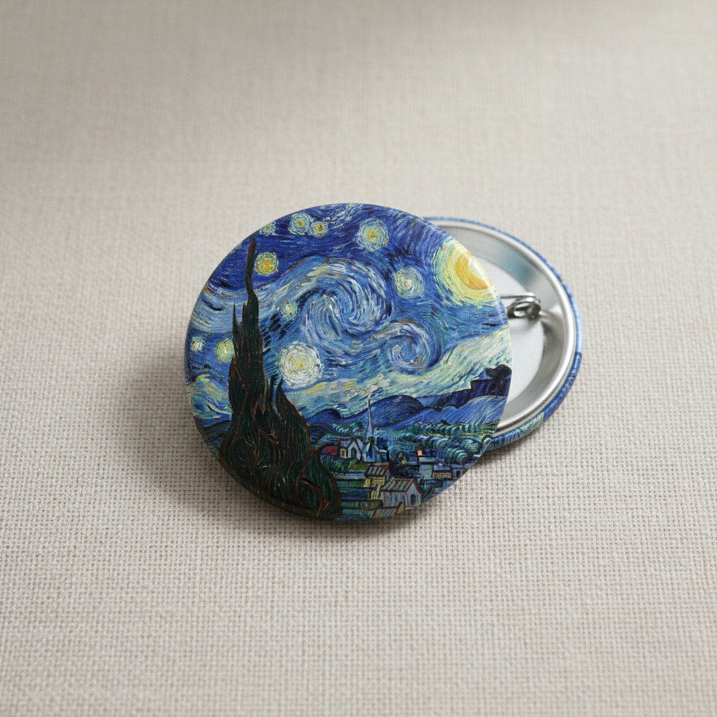 Van Gogh The Starry Night Badge Reels Cute Felt Retractable Badge Reels 1.45-inch Default Title