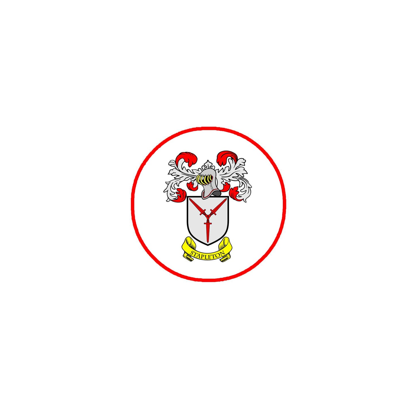 Stapleton Family Crest 3-inch Coat of Arms Fridge Round Magnet ~ Stewart of Galloway Default Title