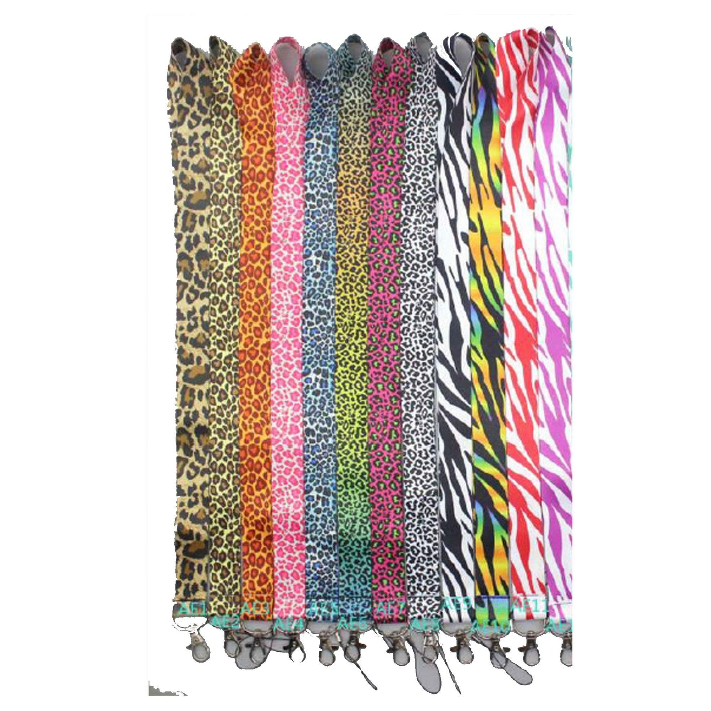2 Pcs Animal Printing Assorted Styles Colors Lanyards Keychain Holders