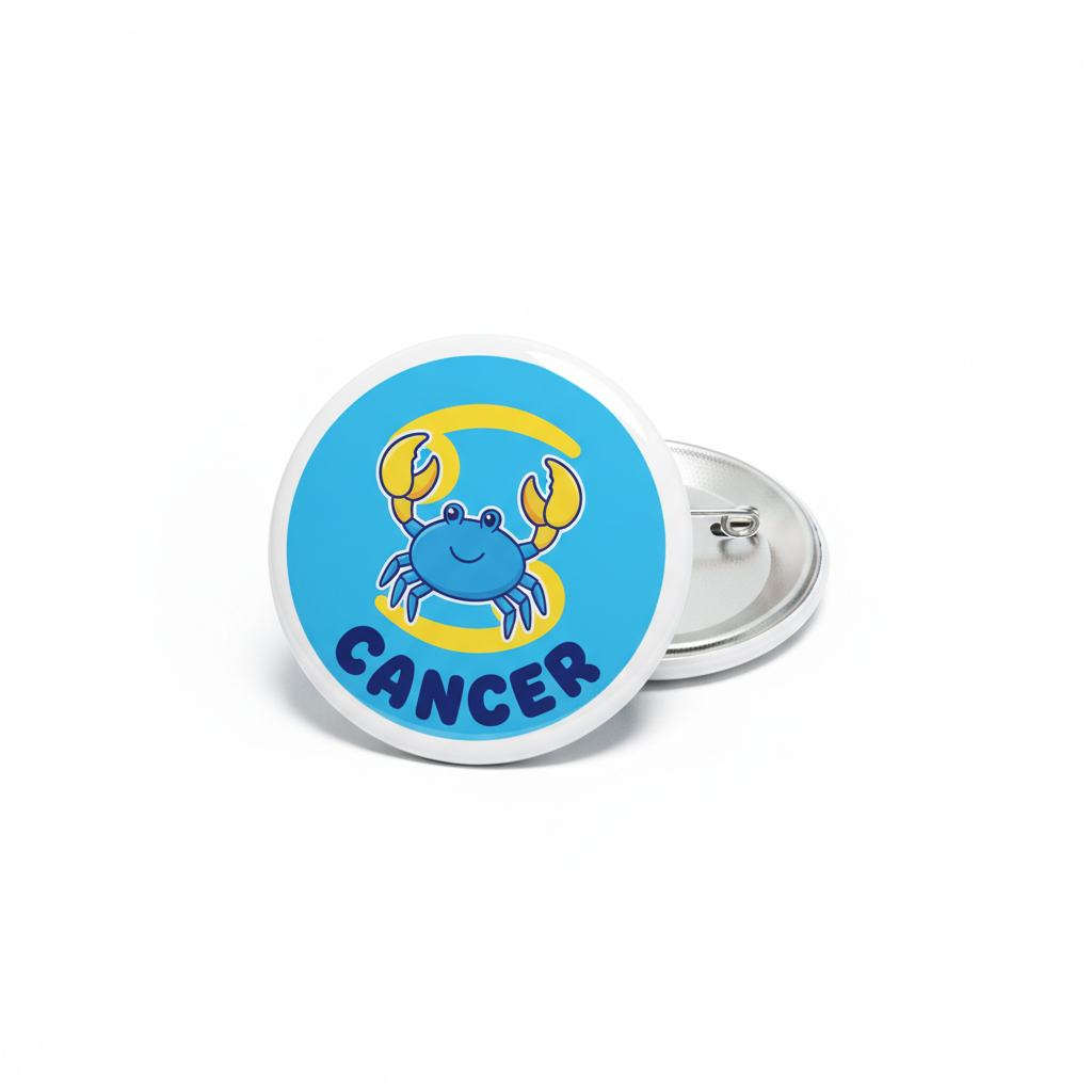 Cancer Zodiac Sign Button Pinback 2.25-inch