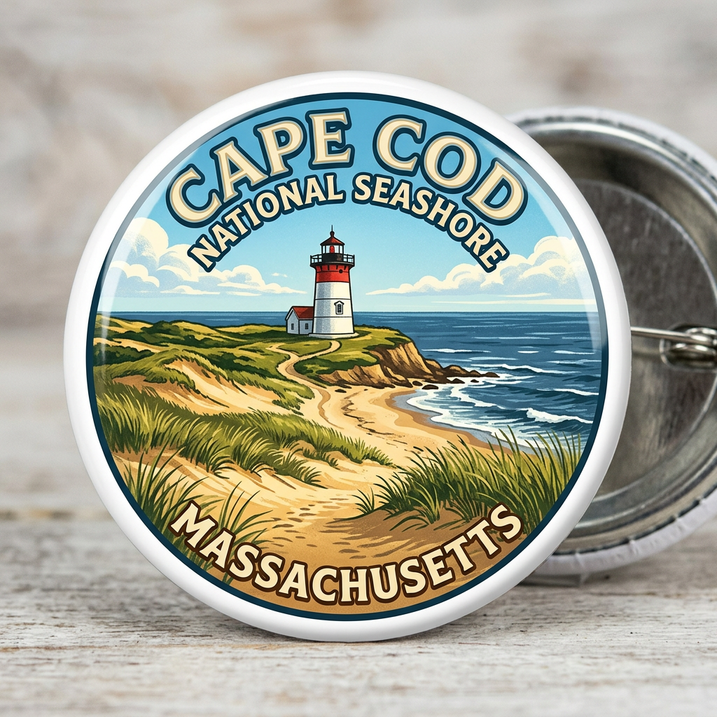 Cape Cod National Seashore Massachusetts Badge Pin Button 2.25-inch