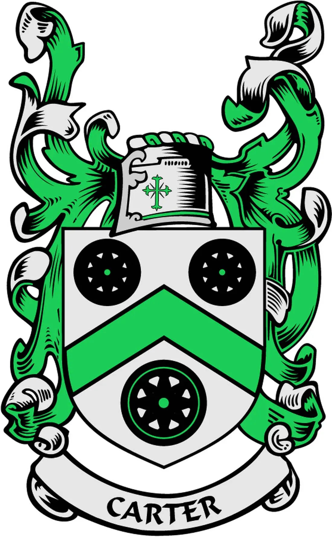 President pinback badge with 'CARTER' text and green-and-white shield design