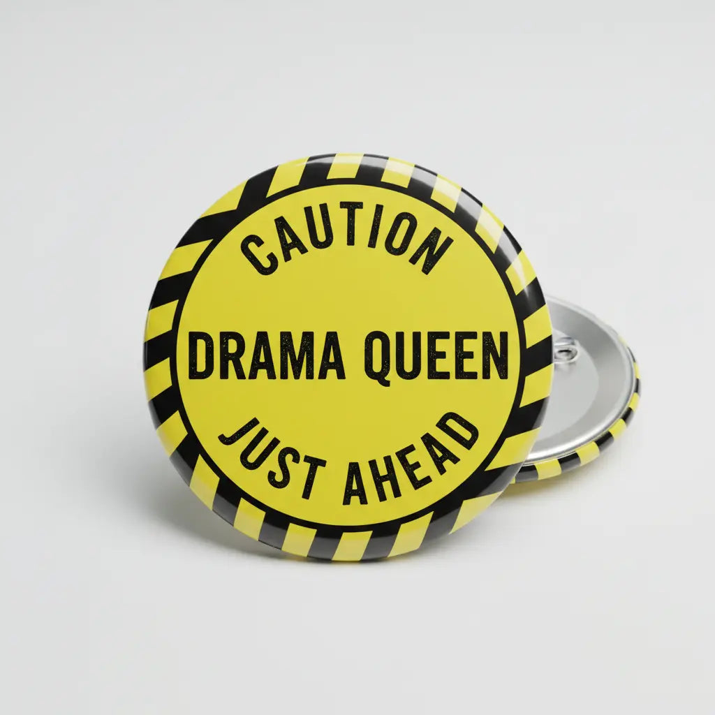 Caution Drama Queen Just Ahead Pinback 2.25-inch