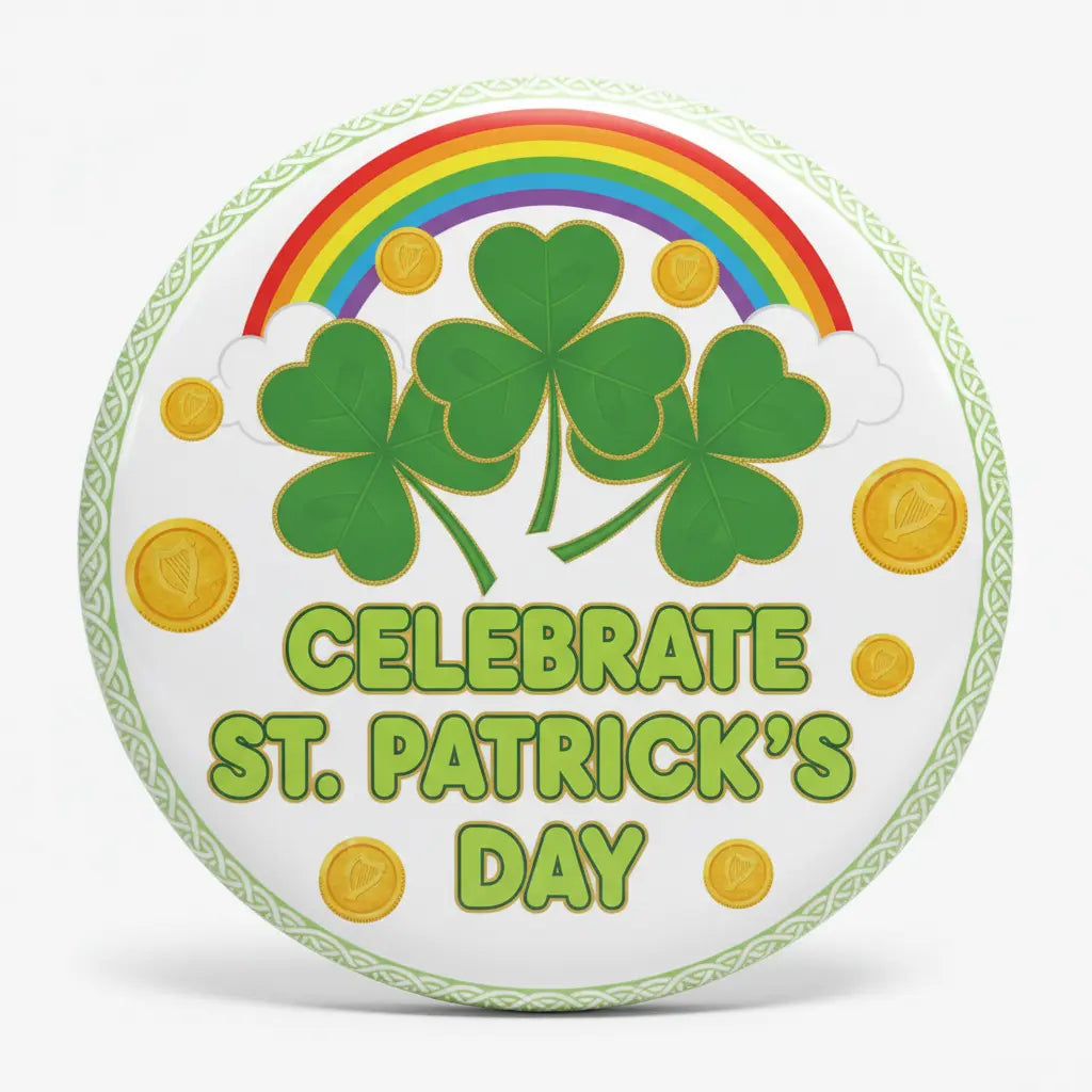 Celebrate St Patricks Day Pinback 2.25-inch