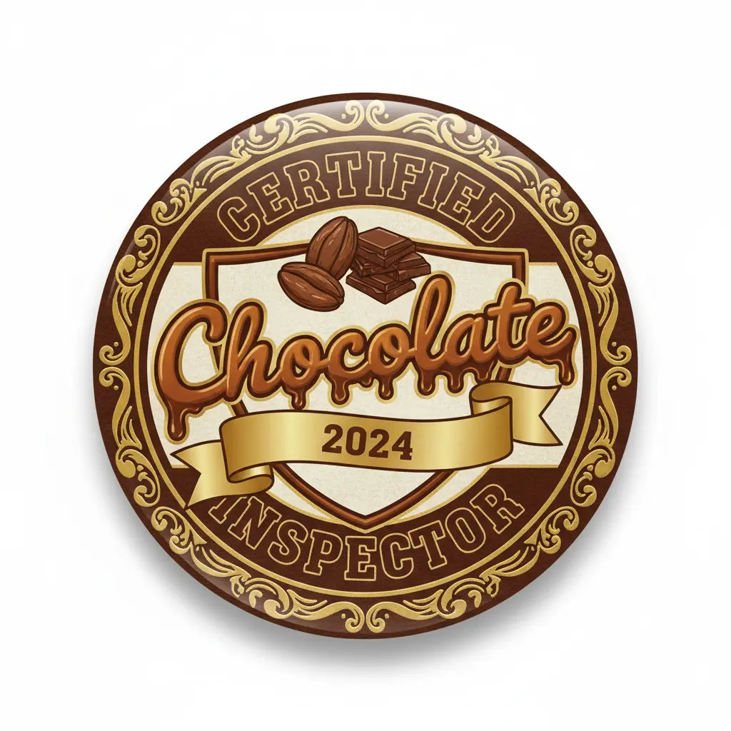 Certified Chocolate Inspector Pinback 2.25-inch
