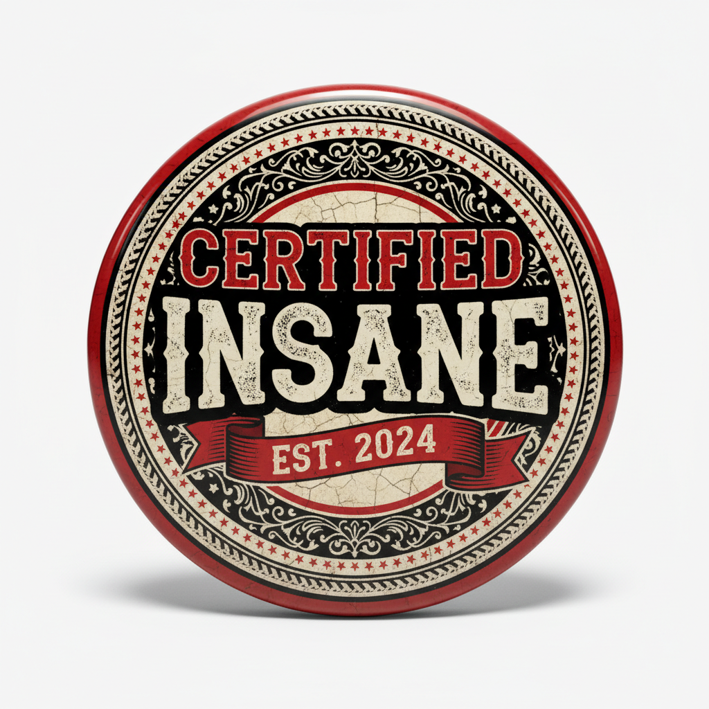 Certified Insane Pinback 2.25-inch