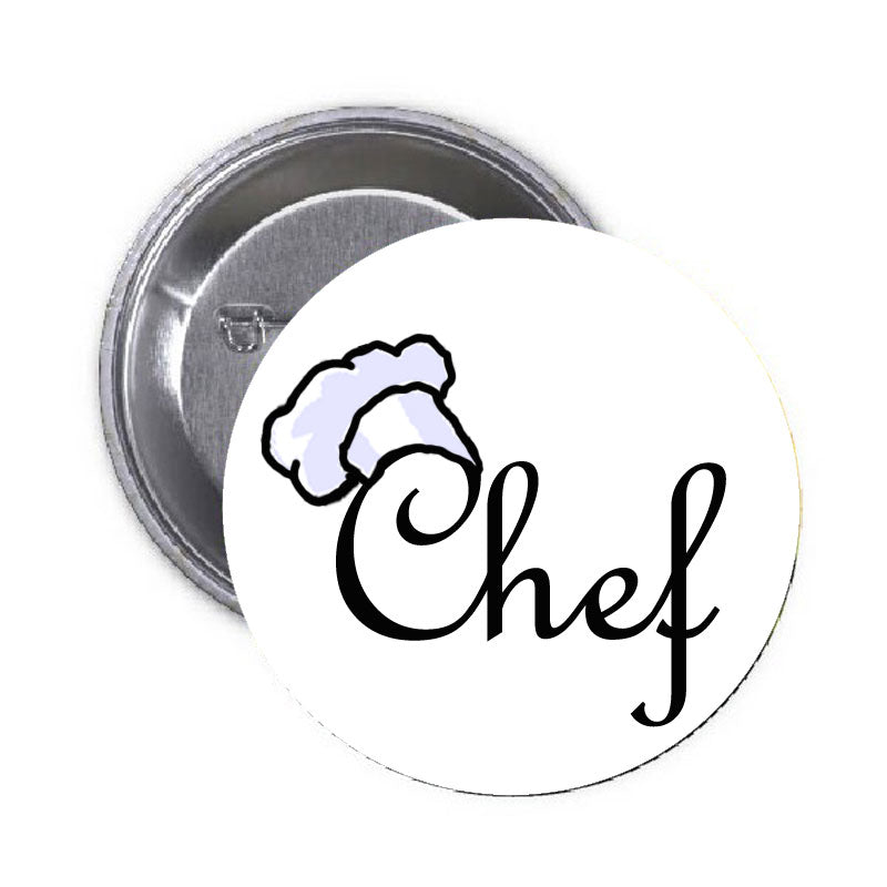 Chapeau de chef avec épinglette de 1,25 po