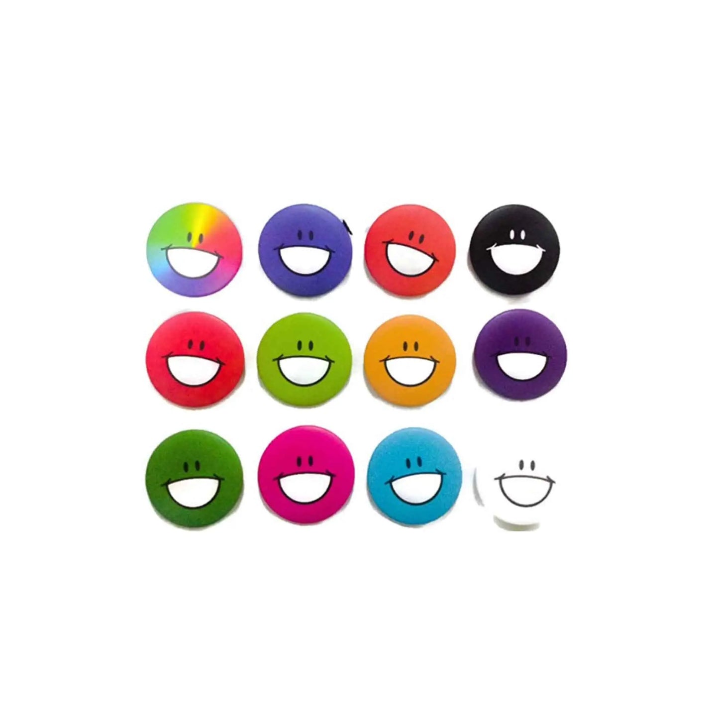Round 1.25-inch emoticon face stickers, multicolor set