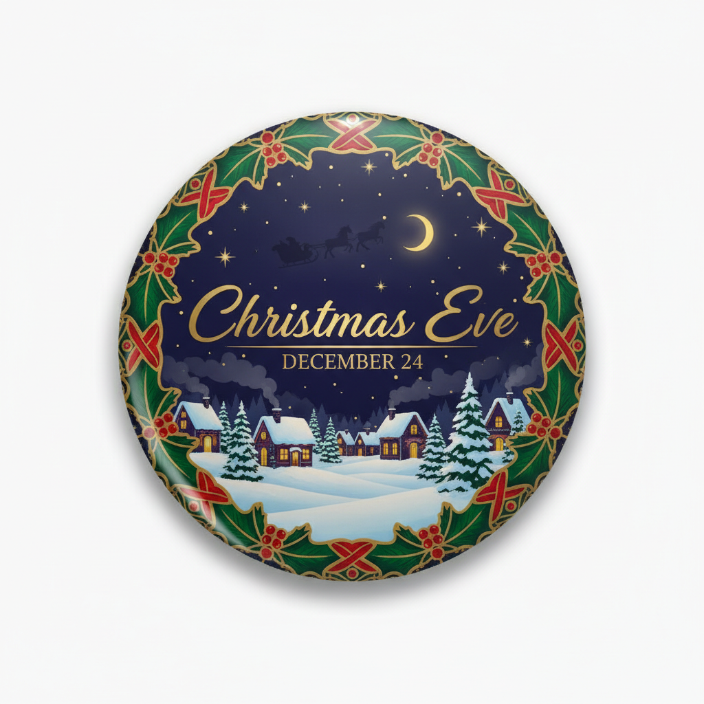 Christmas Eve (December 24) Pinback 2.25-inch