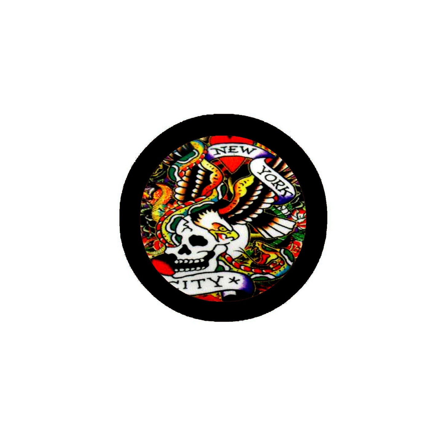 City Art Tattoo Style Pinback 2.25"