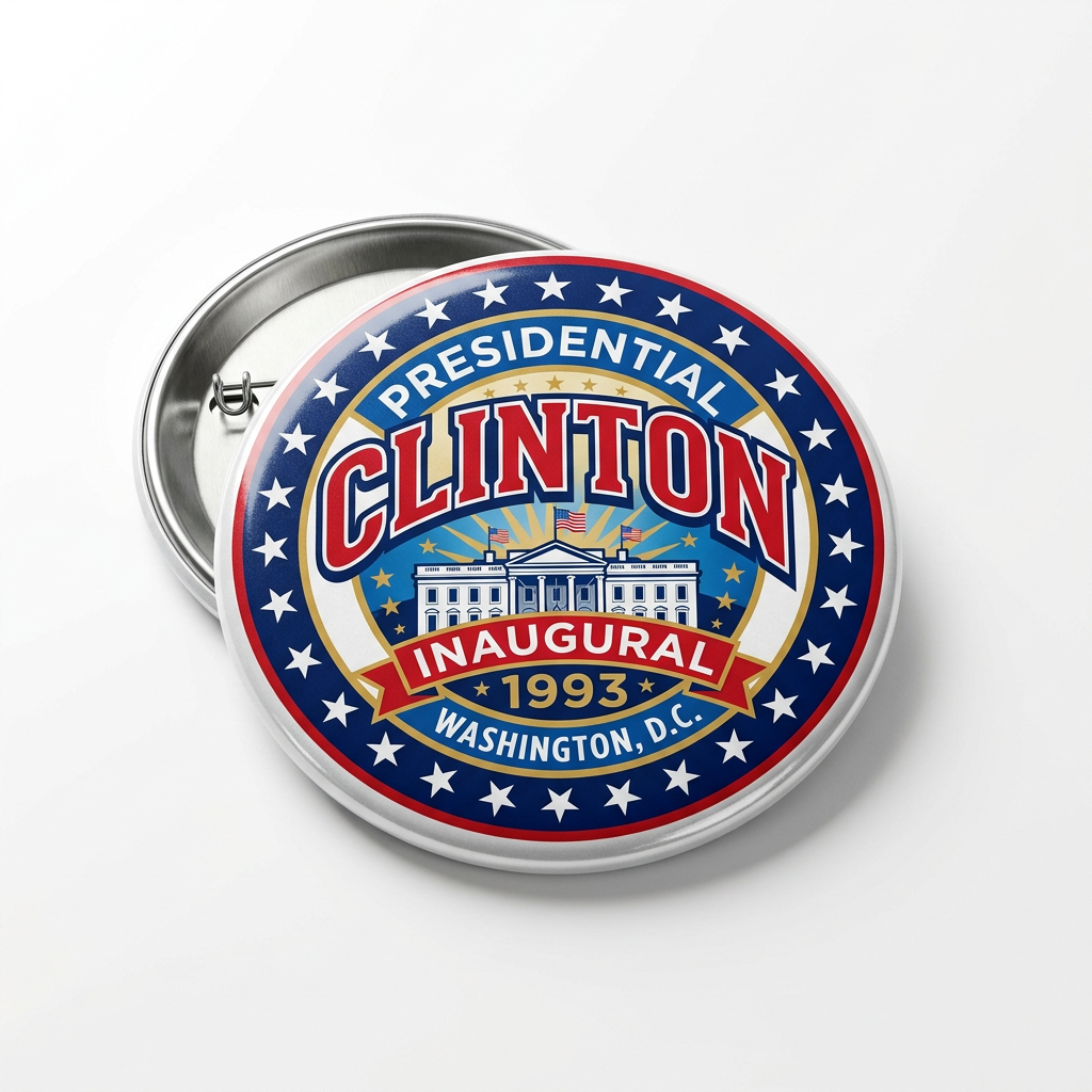 Clinton Inaugural Pin Button 2.25-inch