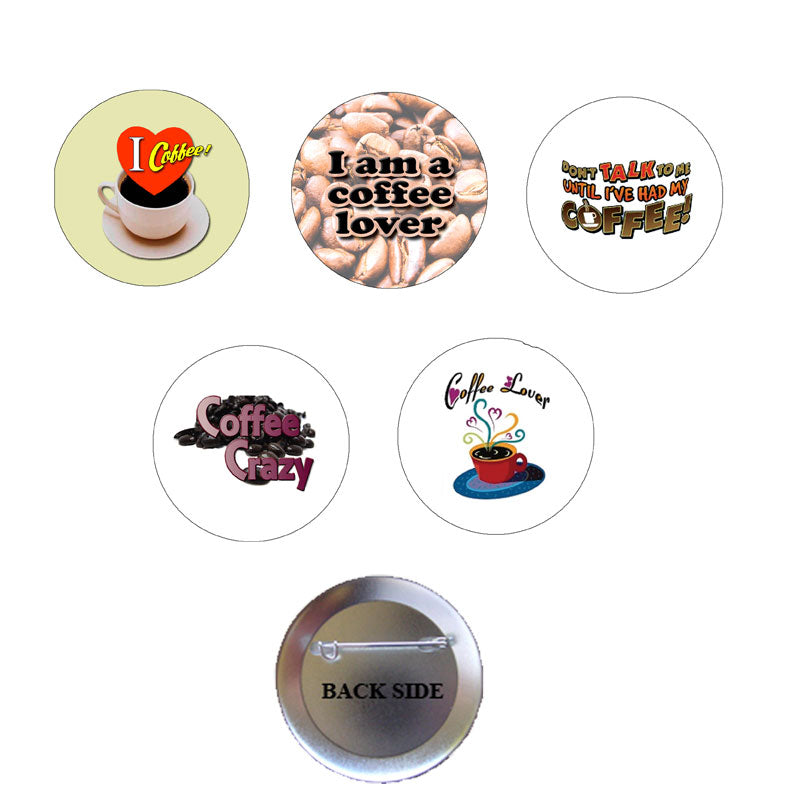 Coffee Lover Pinback 1.25" 5 Pc