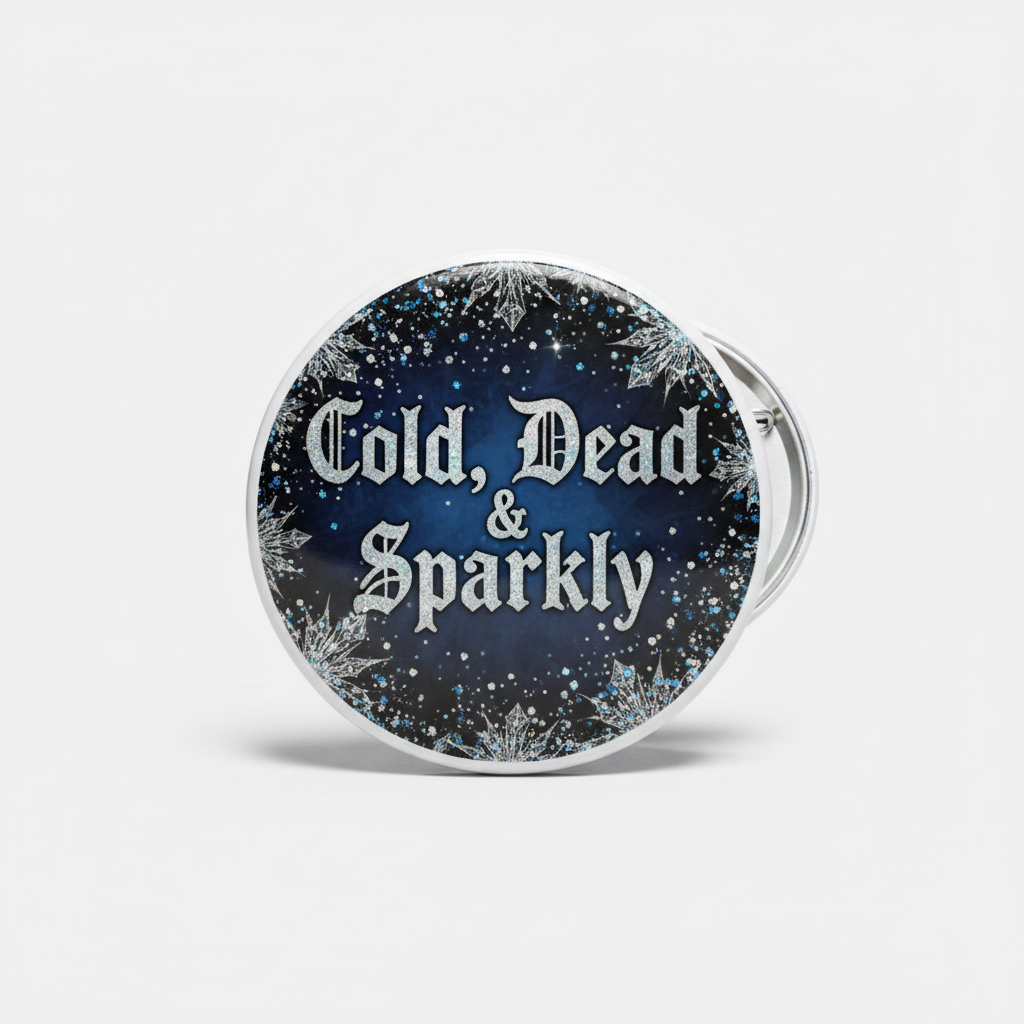 Cold Dead and Sparkly Pinback 2.25-inch