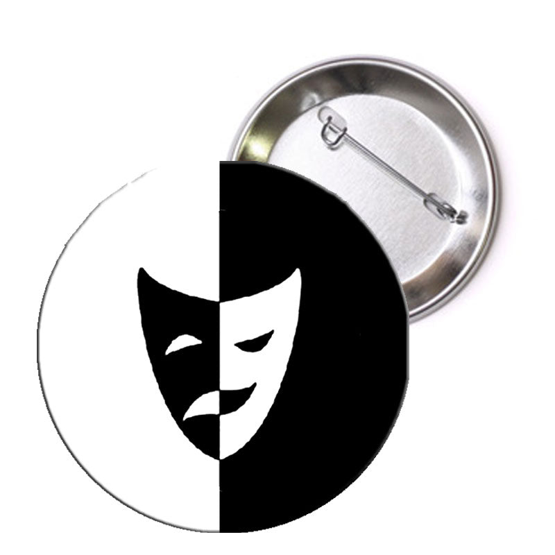 Comedy Tragedy Pinback 2.25"