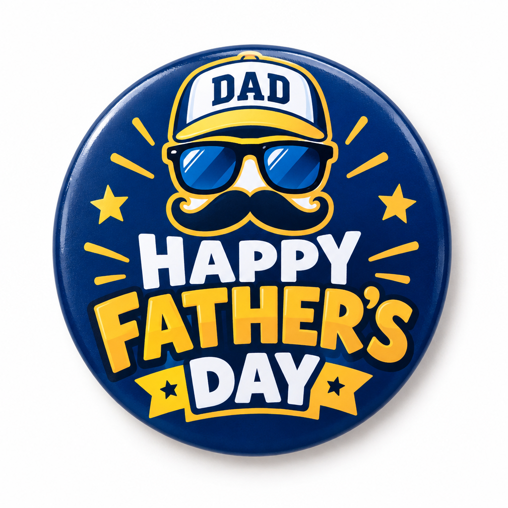 Cool Happy Fathers Day Pin Button 2.25-inch