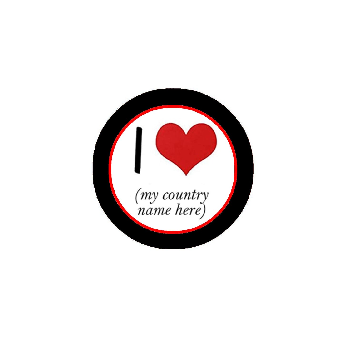 Customized I Love my Country 2.25" Magnet