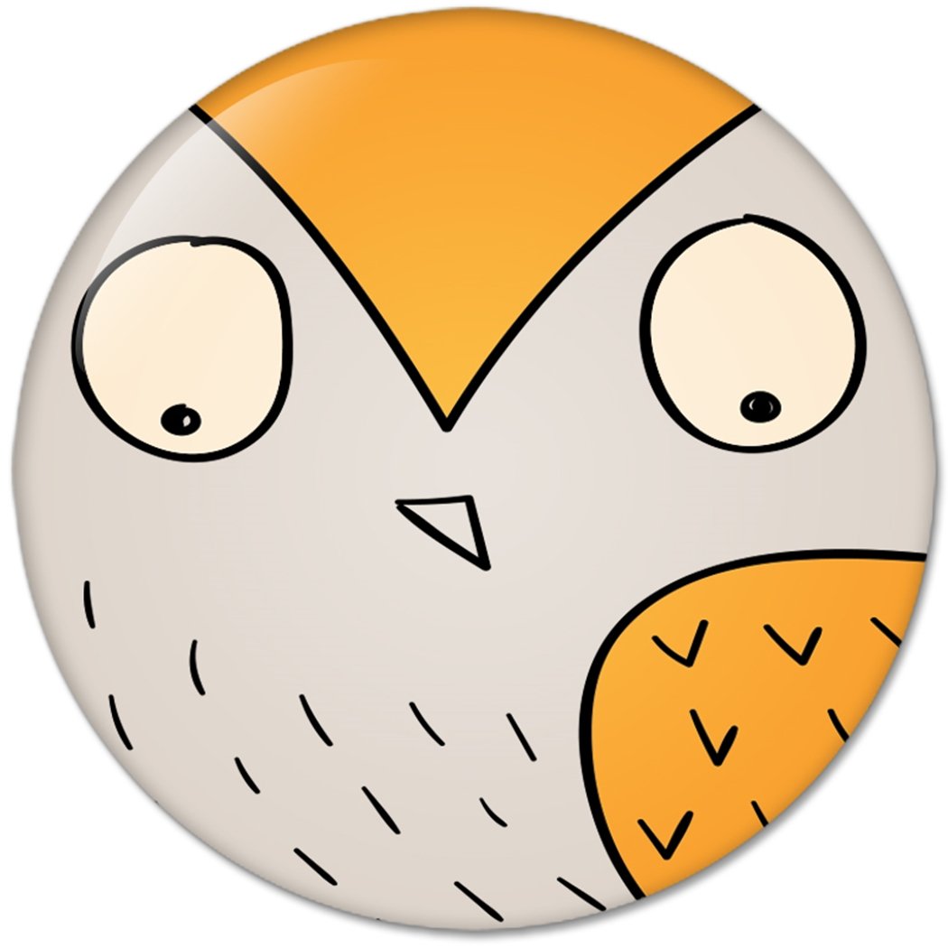 Hand Drawn Animals OWL : Pinback Buttons 1.25 Inch (32mm) Default Title