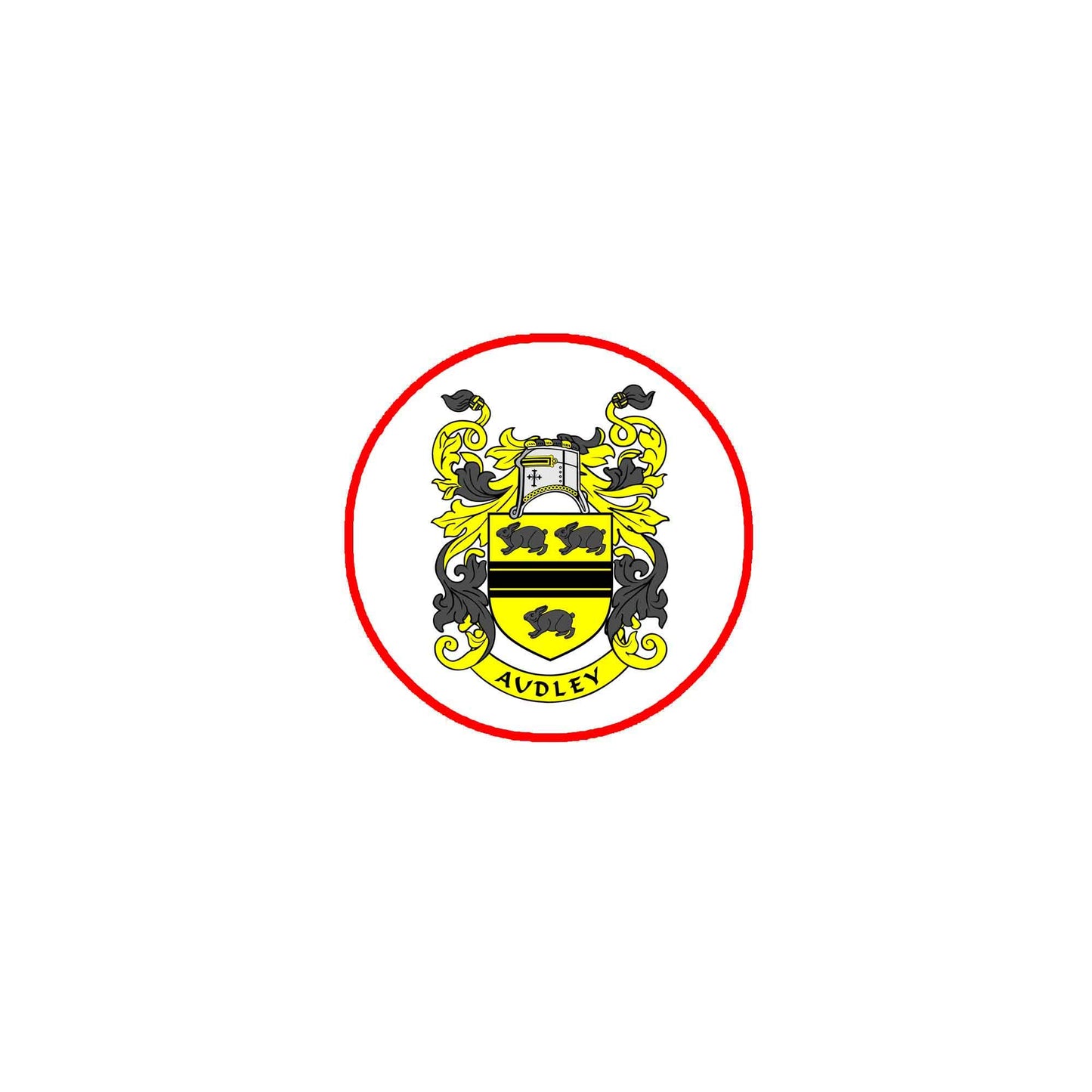 Audley Family Crest 3" Coat of Arms Fridge Round Magnet