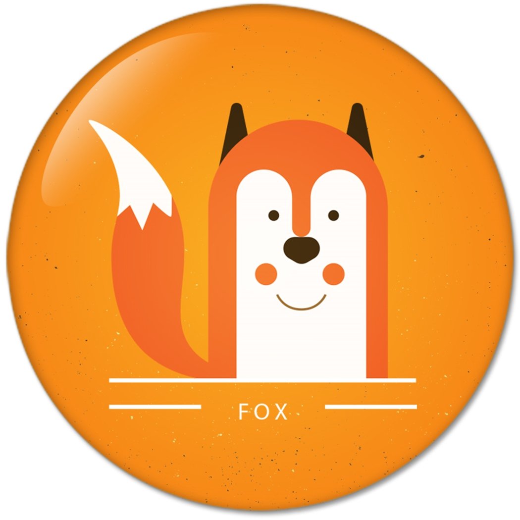 Cute Animal Faces FOX : Pinback Buttons 1.25 Inch (32mm)