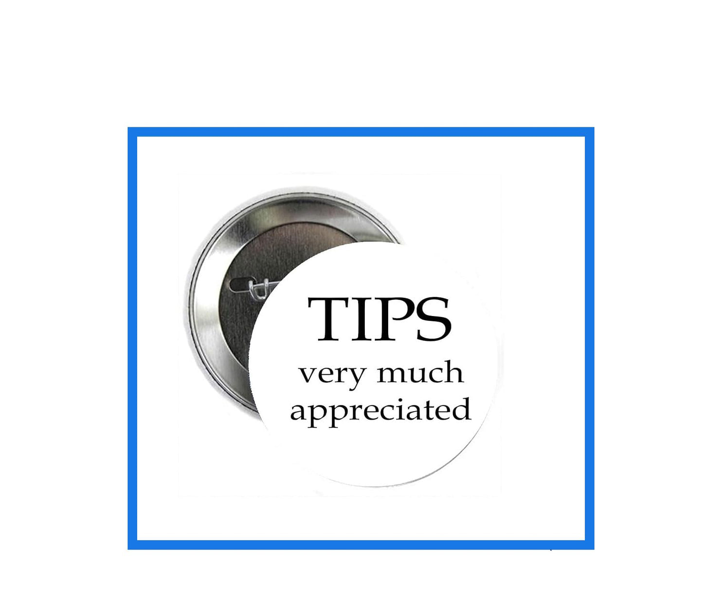 TIPS very much appreciated Pinback Button Pin Profession Waitress