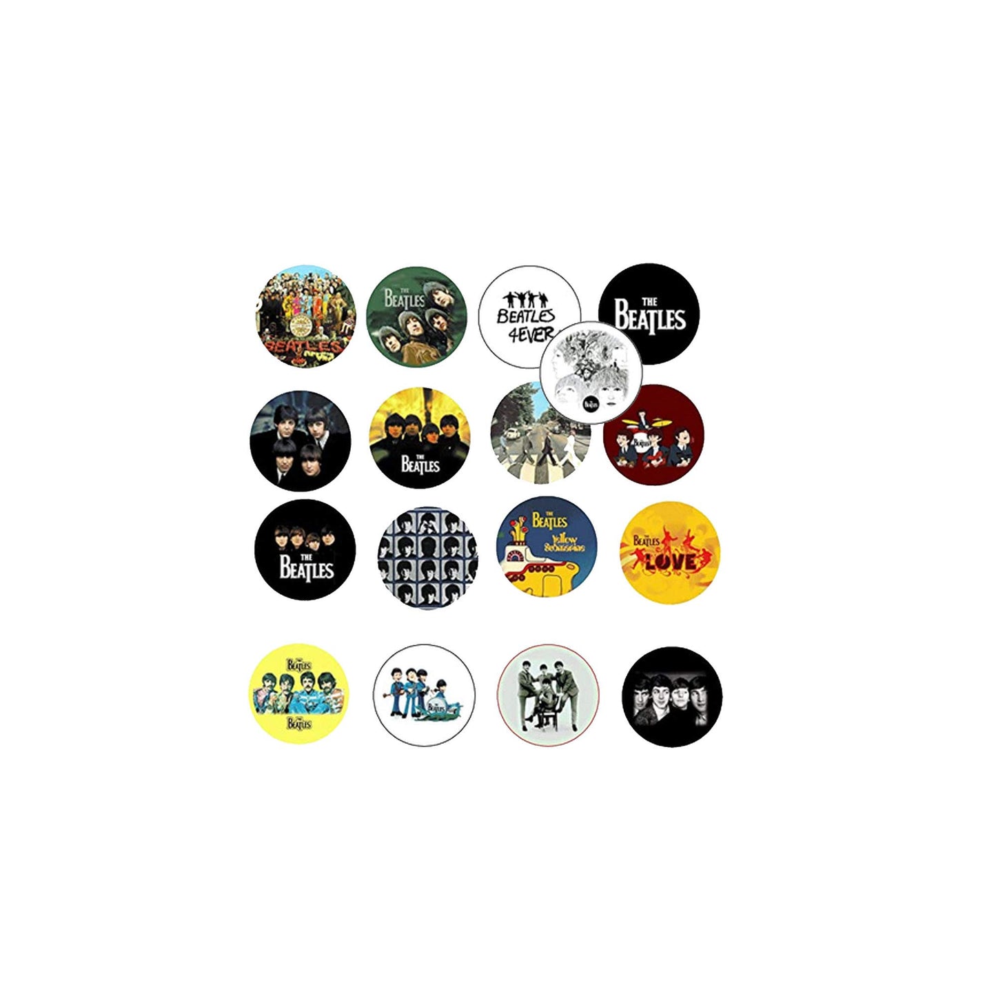 Set of 13 Beatles One Inch Buttons Pins Badges Default Title