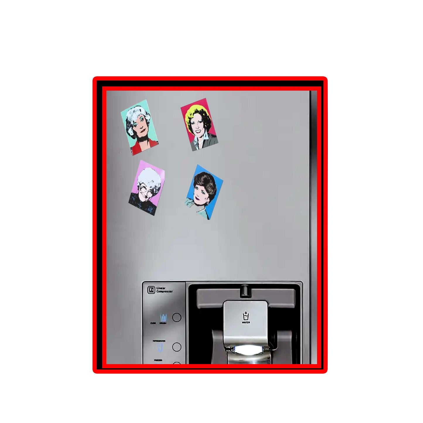 The Golden Girls Collectible Warhol Art Style 4-Magnet Set Official Golden Girls Collectible Magnets 4"