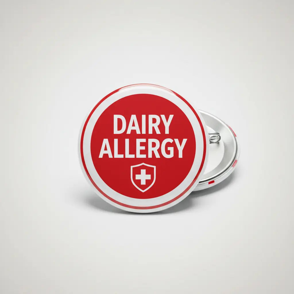 Dairy Allergy Medical Alert Pinback 2.25-inch